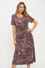 Plus Size Print Bns Long Dress | Mixtshop LLC