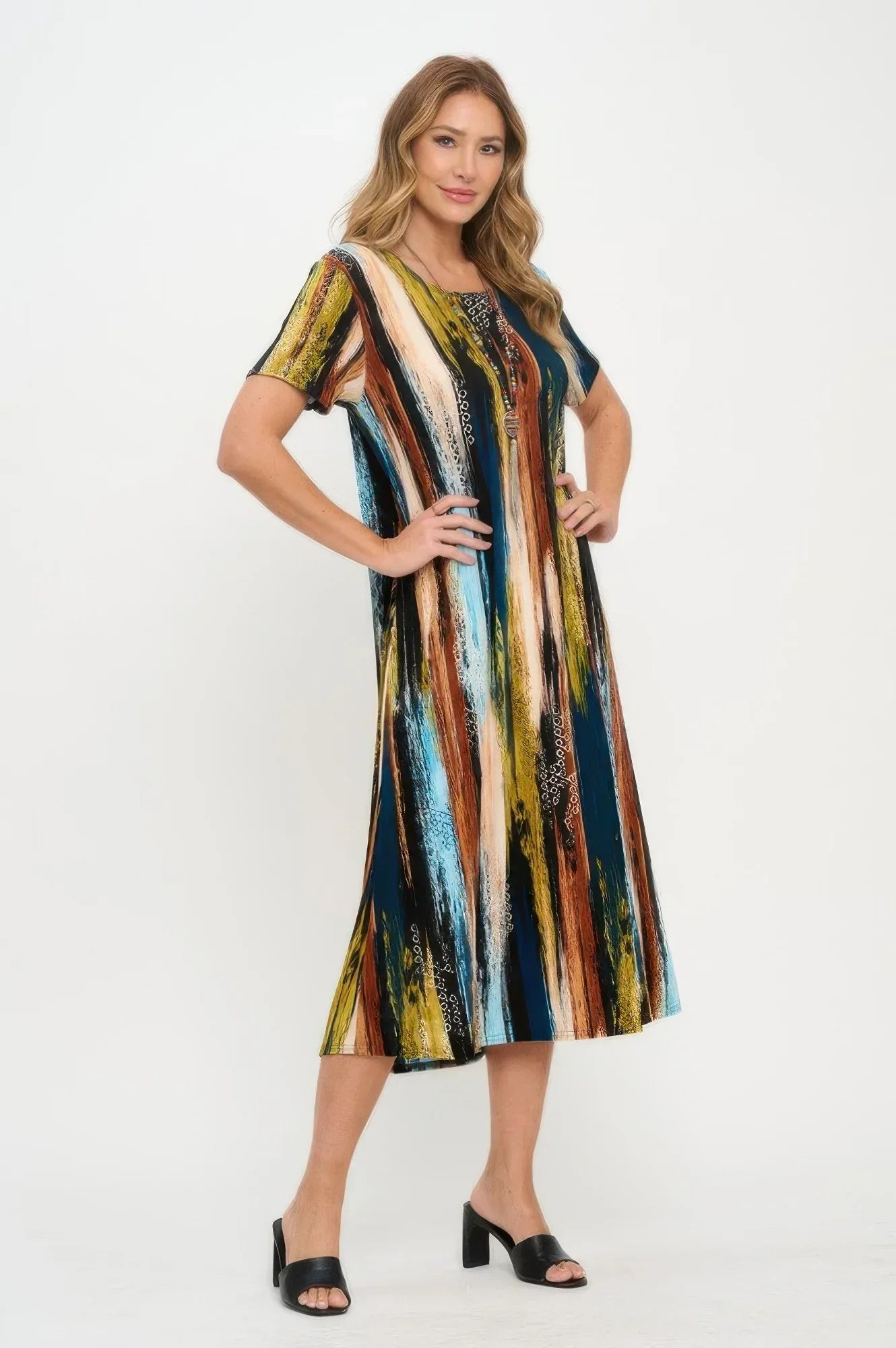 Plus Size Print Bns Long Dress Secondary image