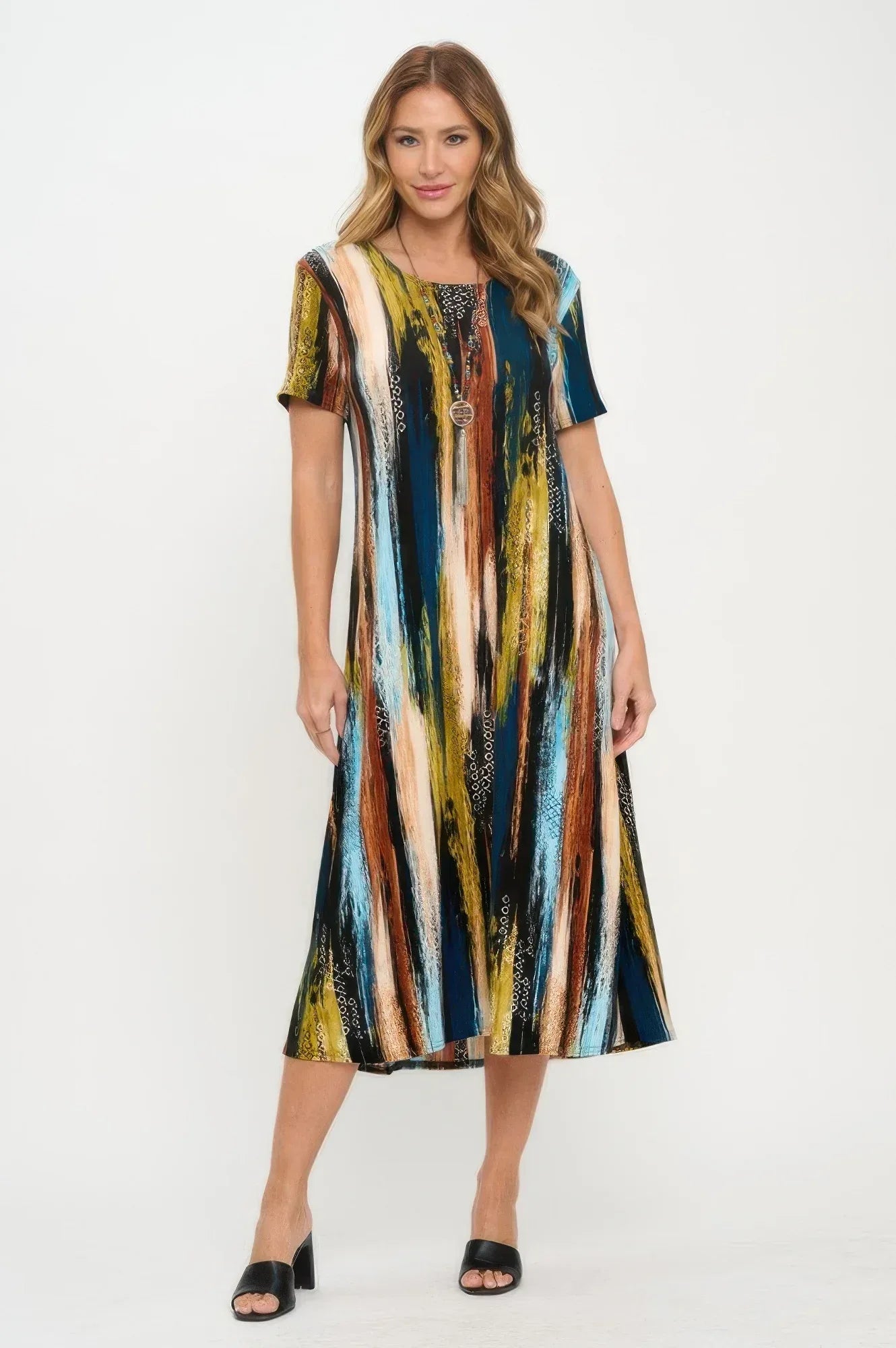Plus Size Print Bns Long Dress | Mixtshop LLC