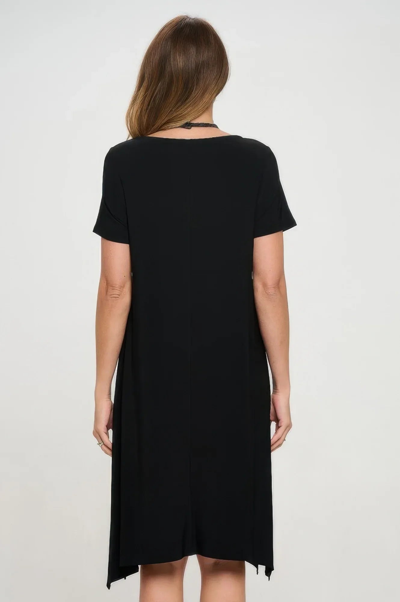 Hit Boat Neck Shark Bite Hem Dress | Mixtshop LLC