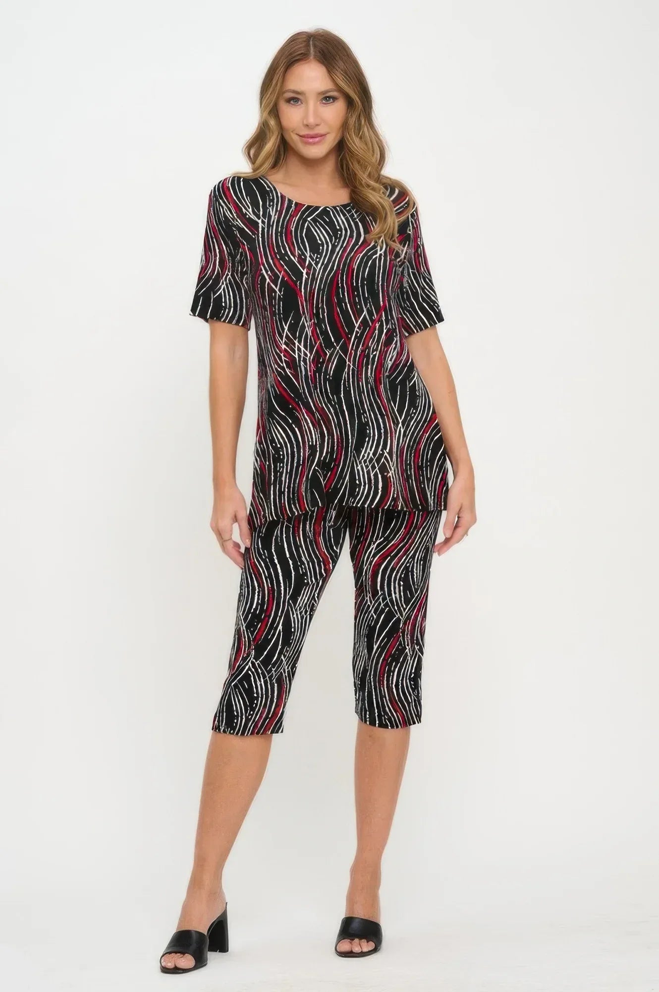 Print Bns Capri Pants Set | Mixtshop LLC Main image