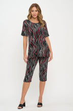 Print Bns Capri Pants Set | Mixtshop LLC