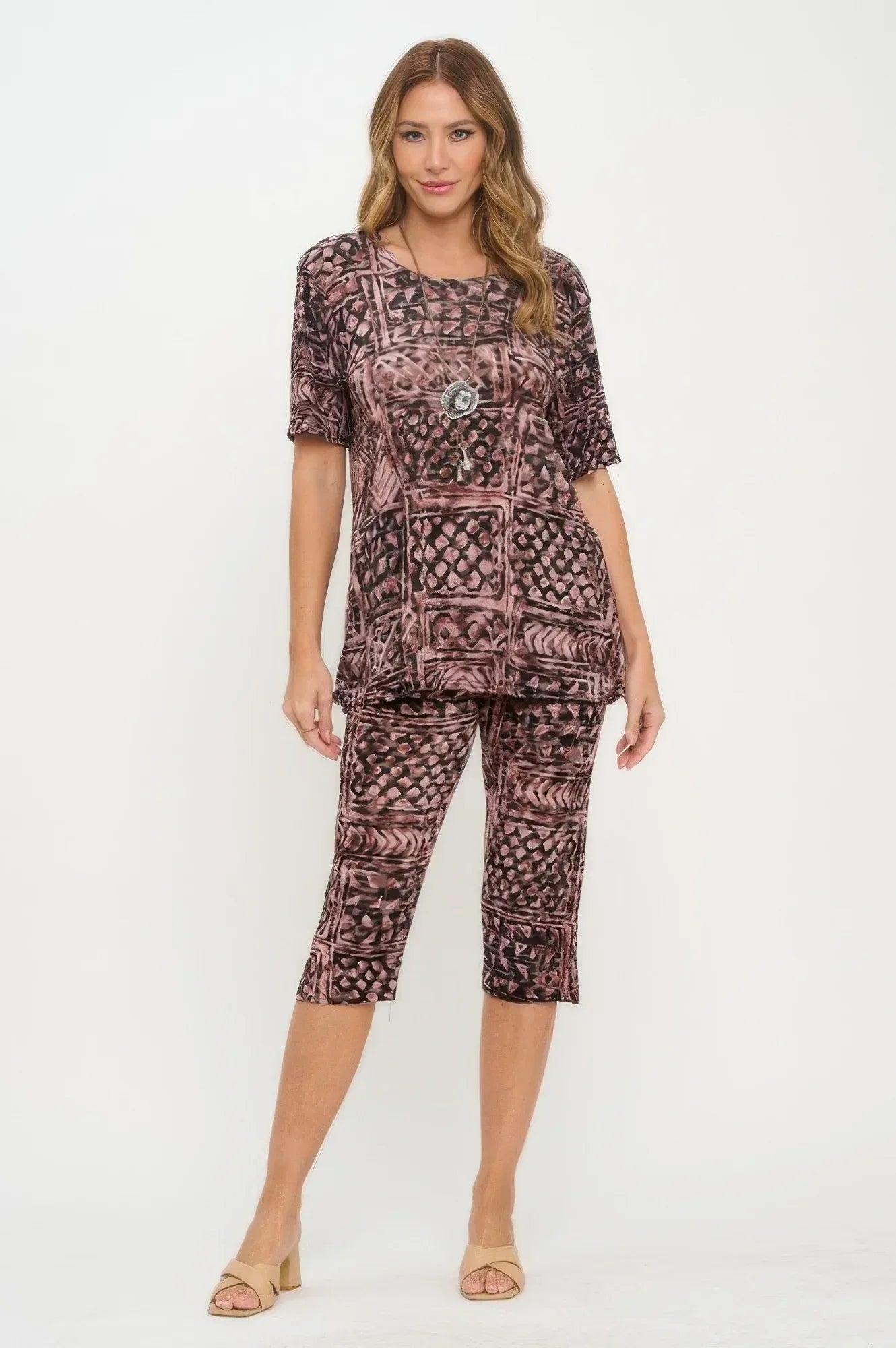 Print Bns Capri Pants Set | Mixtshop LLC Main image