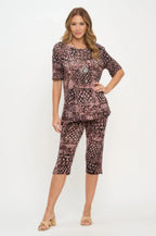Print Bns Capri Pants Set | Mixtshop LLC