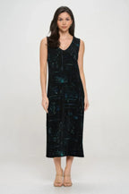 Bns V-neck Midi Tank Dress With Side Slit | Mixtshop LLC