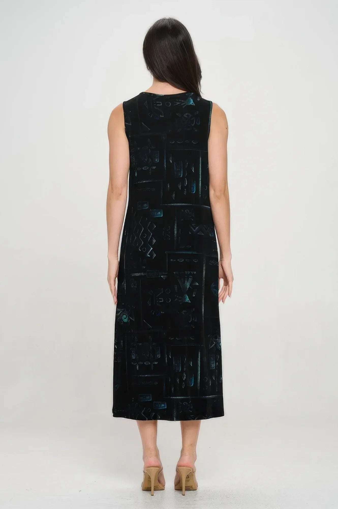 Bns V-neck Midi Tank Dress With Side Slit | Mixtshop LLC