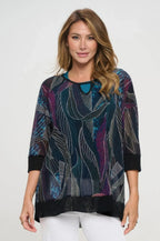 Mesh Romance Key-hole Contrast Top | Mixtshop LLC