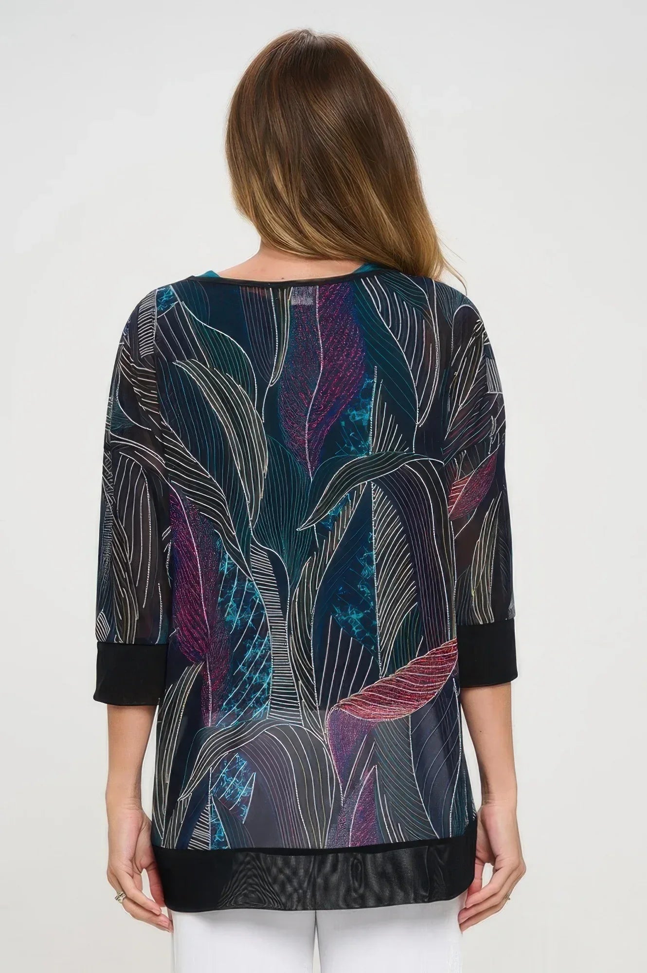 Mesh Romance Key-hole Contrast Top | Mixtshop LLC