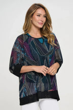 Mesh Romance Key-hole Contrast Top | Mixtshop LLC