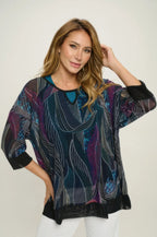 Mesh Romance Key-hole Contrast Top | Mixtshop LLC