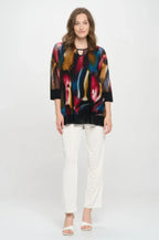 Mesh Romance Key-hole Contrast Top | Mixtshop LLC