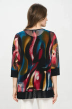 Mesh Romance Key-hole Contrast Top | Mixtshop LLC