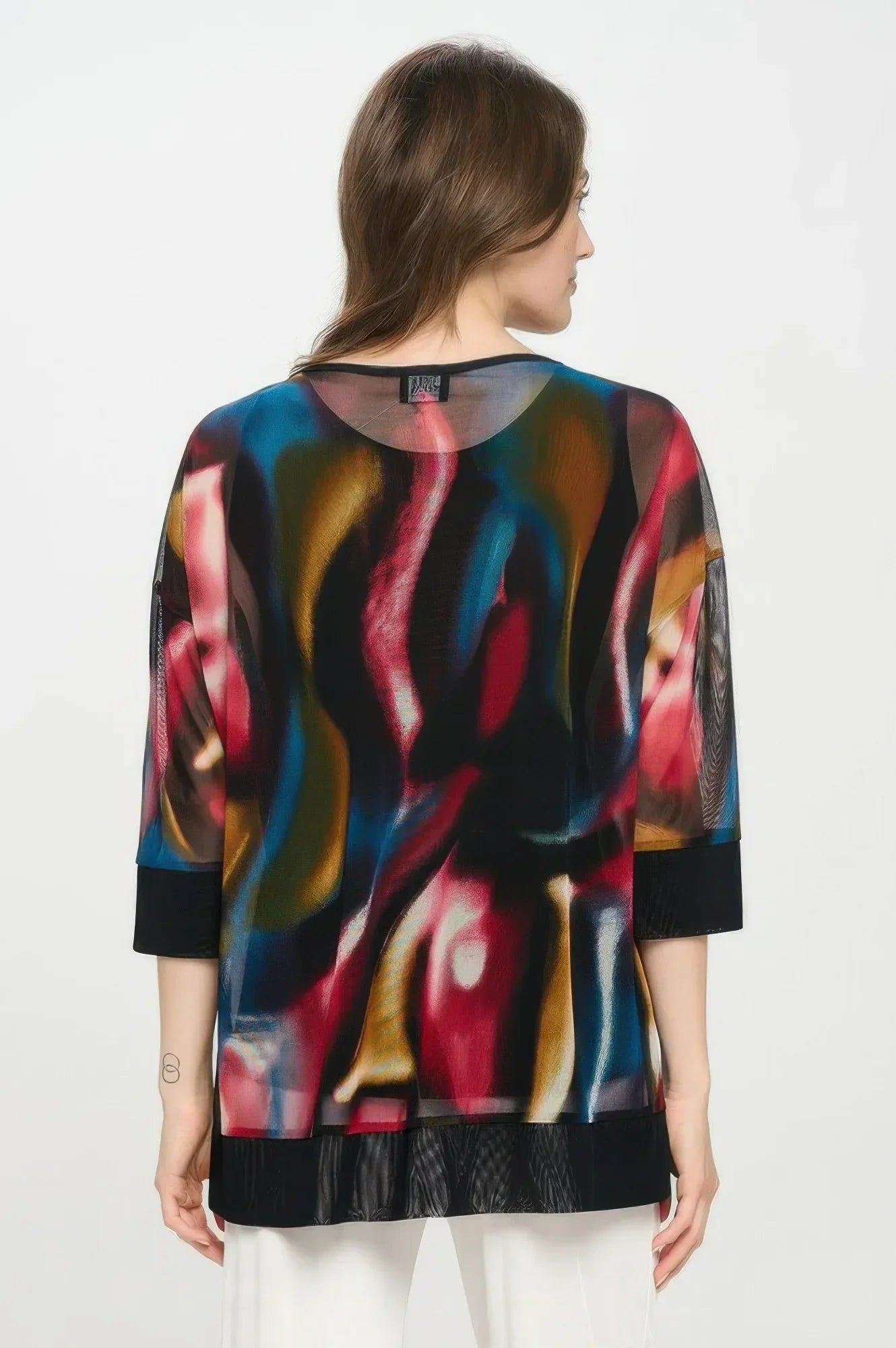 Mesh Romance Key-hole Contrast Top | Mixtshop LLC