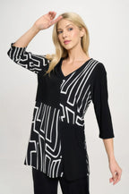 Hit Contrast V-neck Tunic Top | Mixtshop LLC