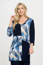 Hit Contrast V-neck Tunic Top | Mixtshop LLC