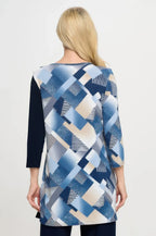 Hit Contrast V-neck Tunic Top | Mixtshop LLC