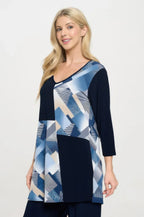 Hit Contrast V-neck Tunic Top | Mixtshop LLC