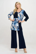 Hit Contrast V-neck Tunic Top | Mixtshop LLC