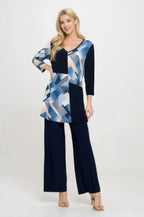 Hit Contrast V-neck Tunic Top | Mixtshop LLC