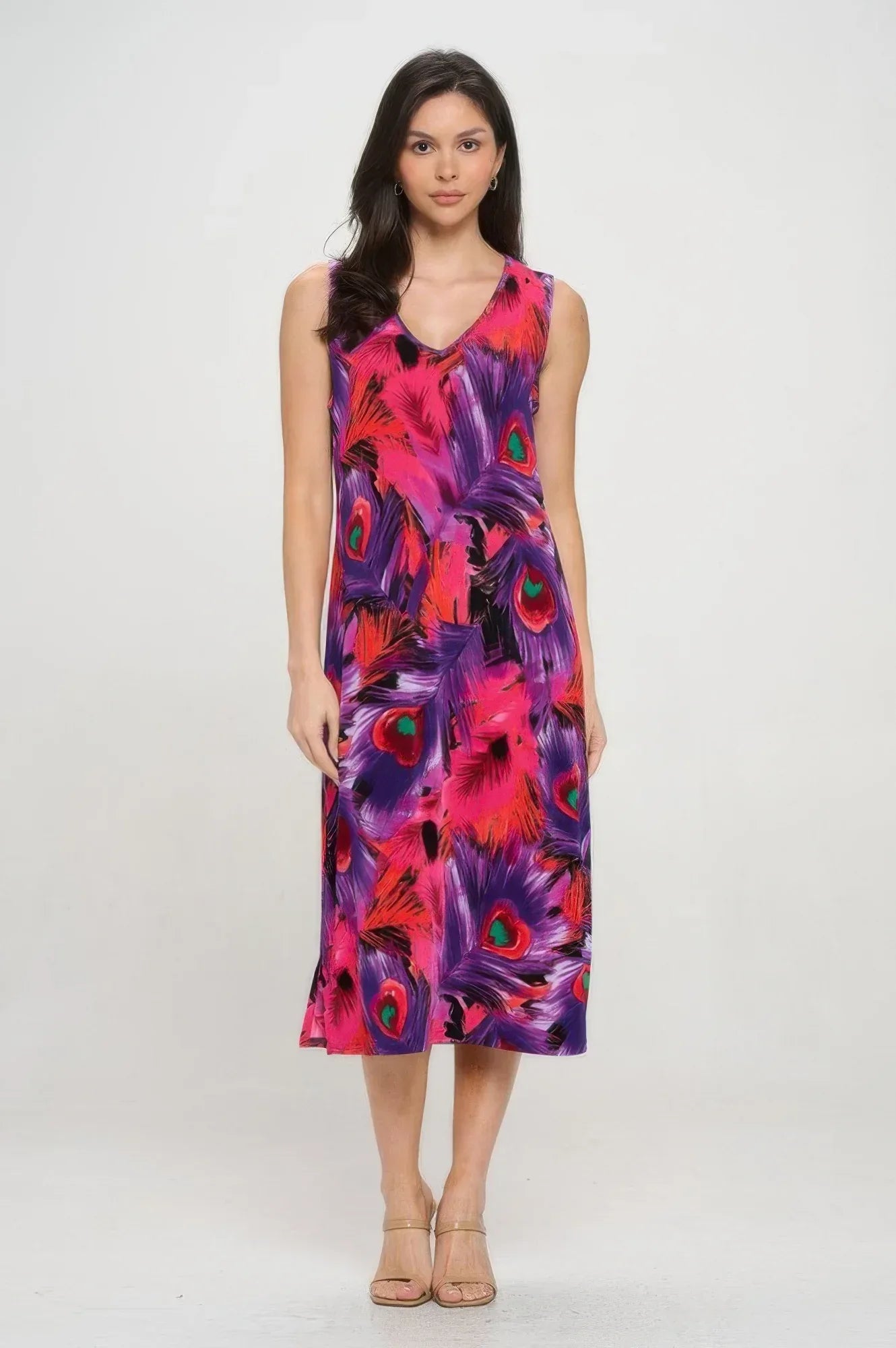 Bn V-neck Midi Tank Dress With Side Slit | Mixtshop LLC
