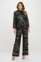 Plus Size Fukuro Jacquard Button Jacket W/foil | Mixtshop LLC