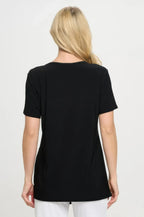 Hit Point V Neck Short Sleeve Top | Mixtshop LLC