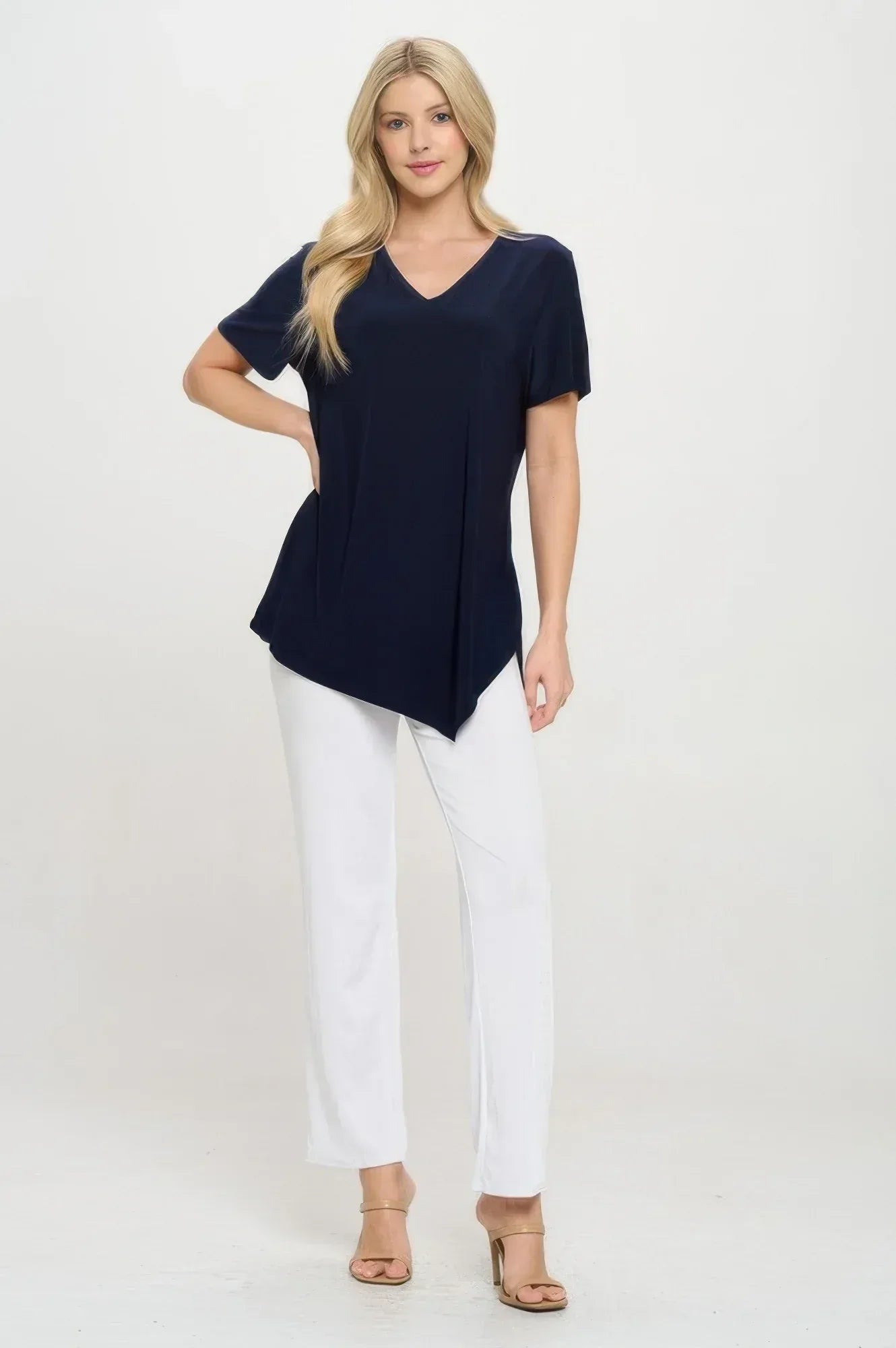 Hit Point V Neck Short Sleeve Top | Mixtshop LLC