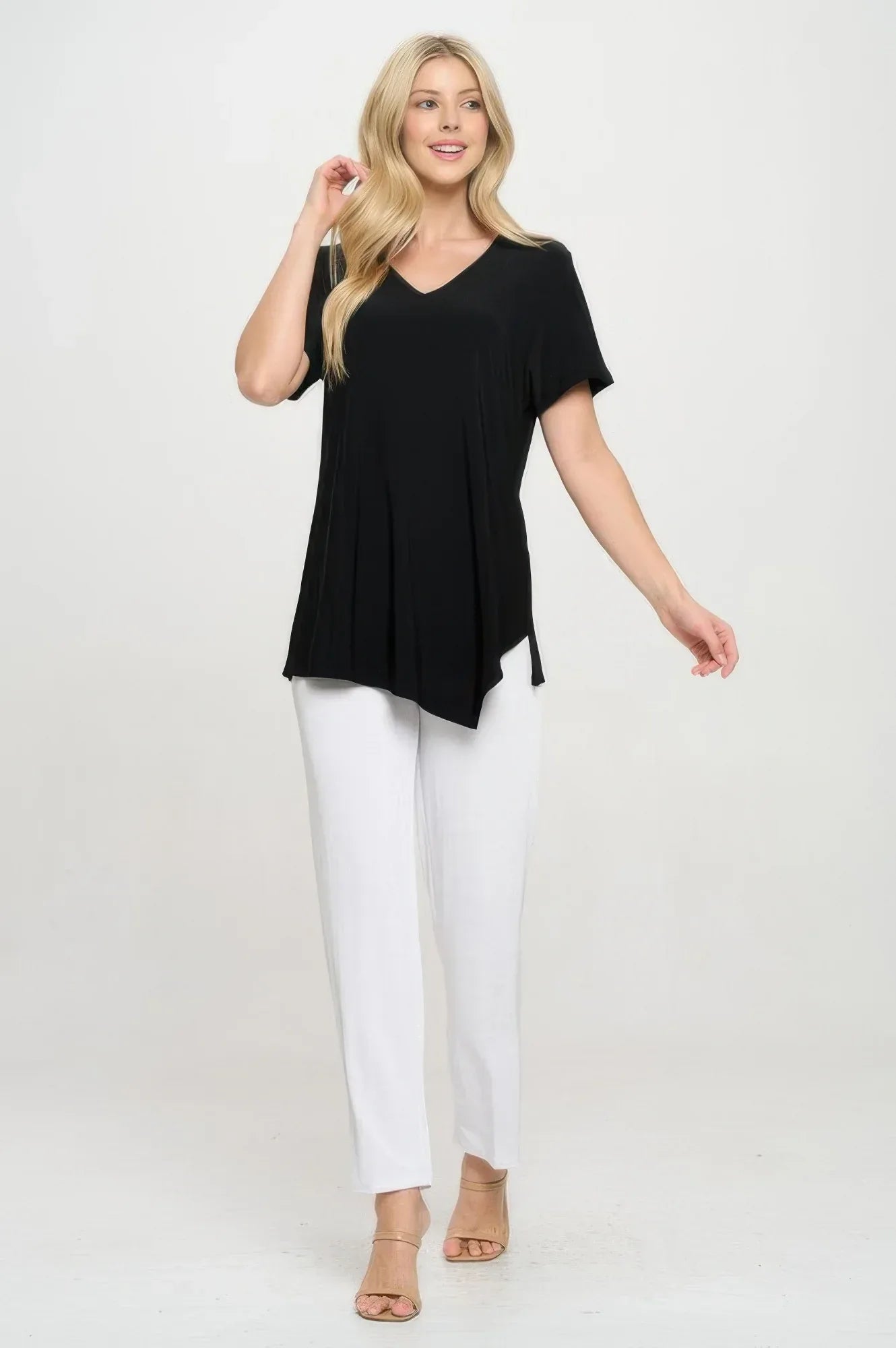 Hit Point V Neck Short Sleeve Top | Mixtshop LLC