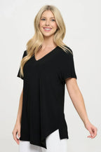 Hit Point V Neck Short Sleeve Top | Mixtshop LLC