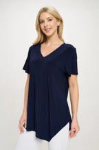 Hit Point V Neck Short Sleeve Top | Mixtshop LLC