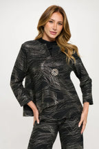 Fukuro Jacquard Button Jacket W/foil | Mixtshop LLC