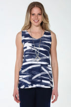 Venechia Pleated Print Sleeveless Tank Top | Mixtshop LLC