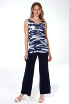 Venechia Pleated Print Sleeveless Tank Top | Mixtshop LLC