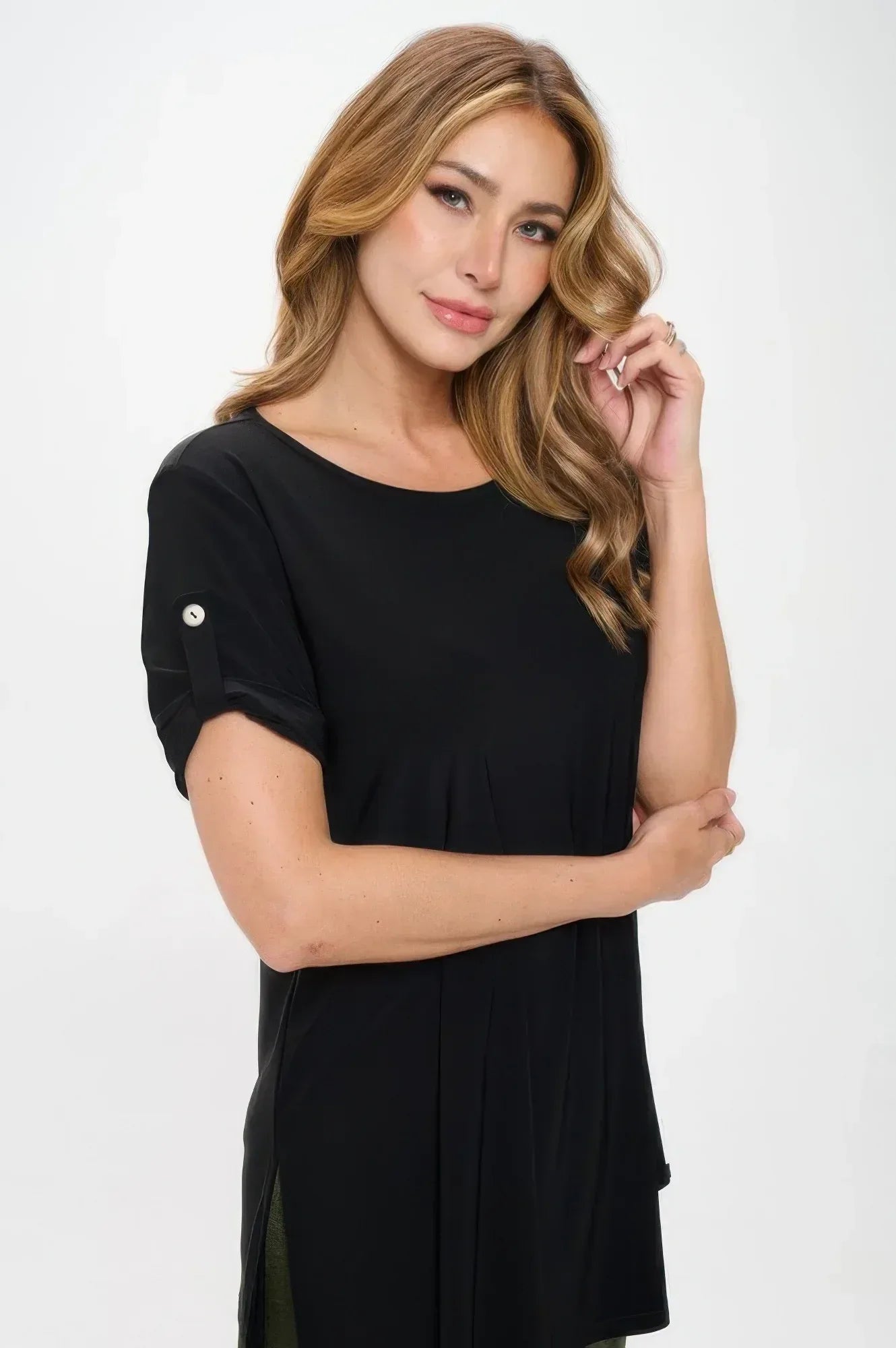 Hit Button Short Sleeve Top | Mixtshop LLC
