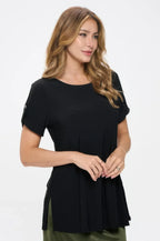 Hit Button Short Sleeve Top | Mixtshop LLC