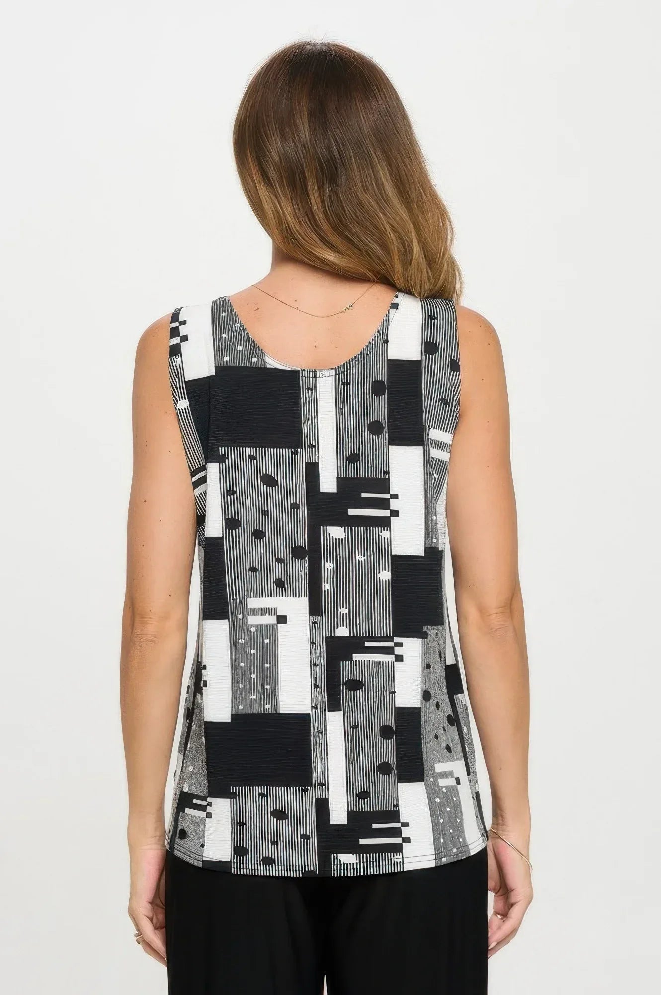 Venechia Pleated Print Sleeveless Tank Top | Mixtshop LLC