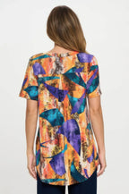 Short Sleeve V-neck Notch Top | Mixtshop LLC