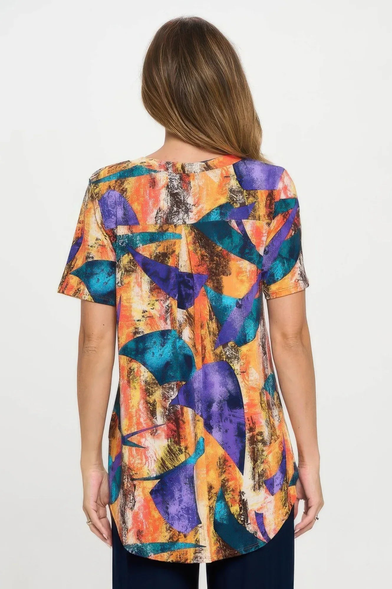Short Sleeve V-neck Notch Top | Mixtshop LLC