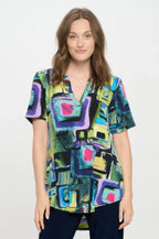 Short Sleeve V-neck Notch Top | Mixtshop LLC