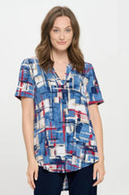 Short Sleeve V-neck Notch Top | Mixtshop LLC