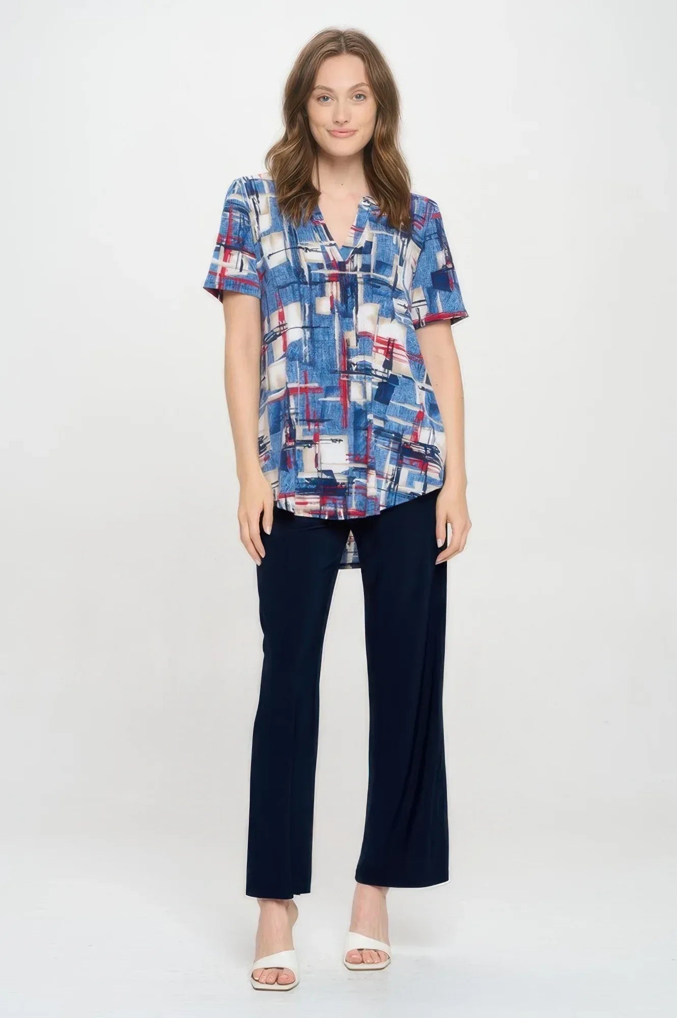 Short Sleeve V-neck Notch Top Secondary image