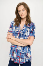 Short Sleeve V-neck Notch Top | Mixtshop LLC