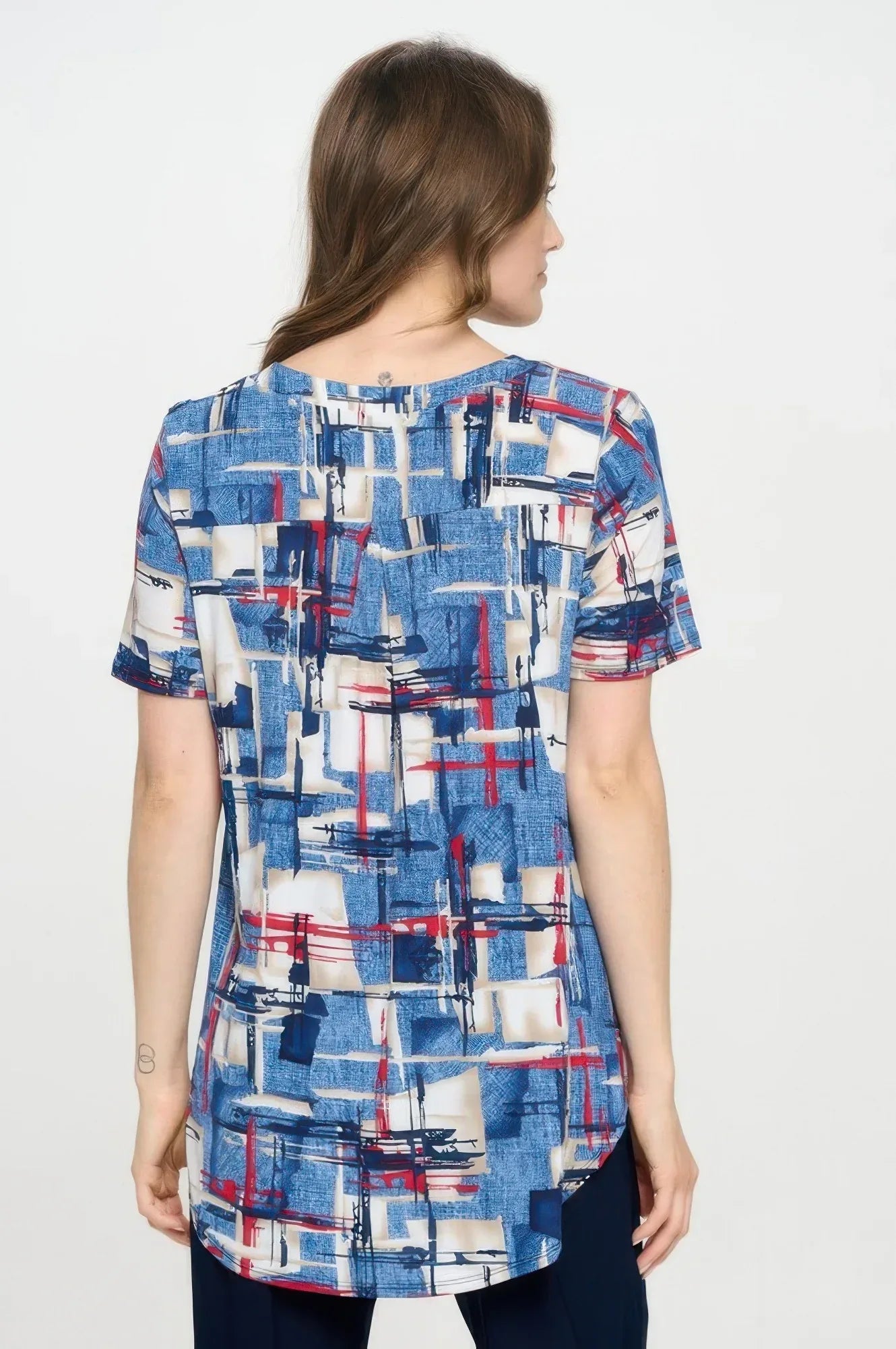 Short Sleeve V-neck Notch Top | Mixtshop LLC