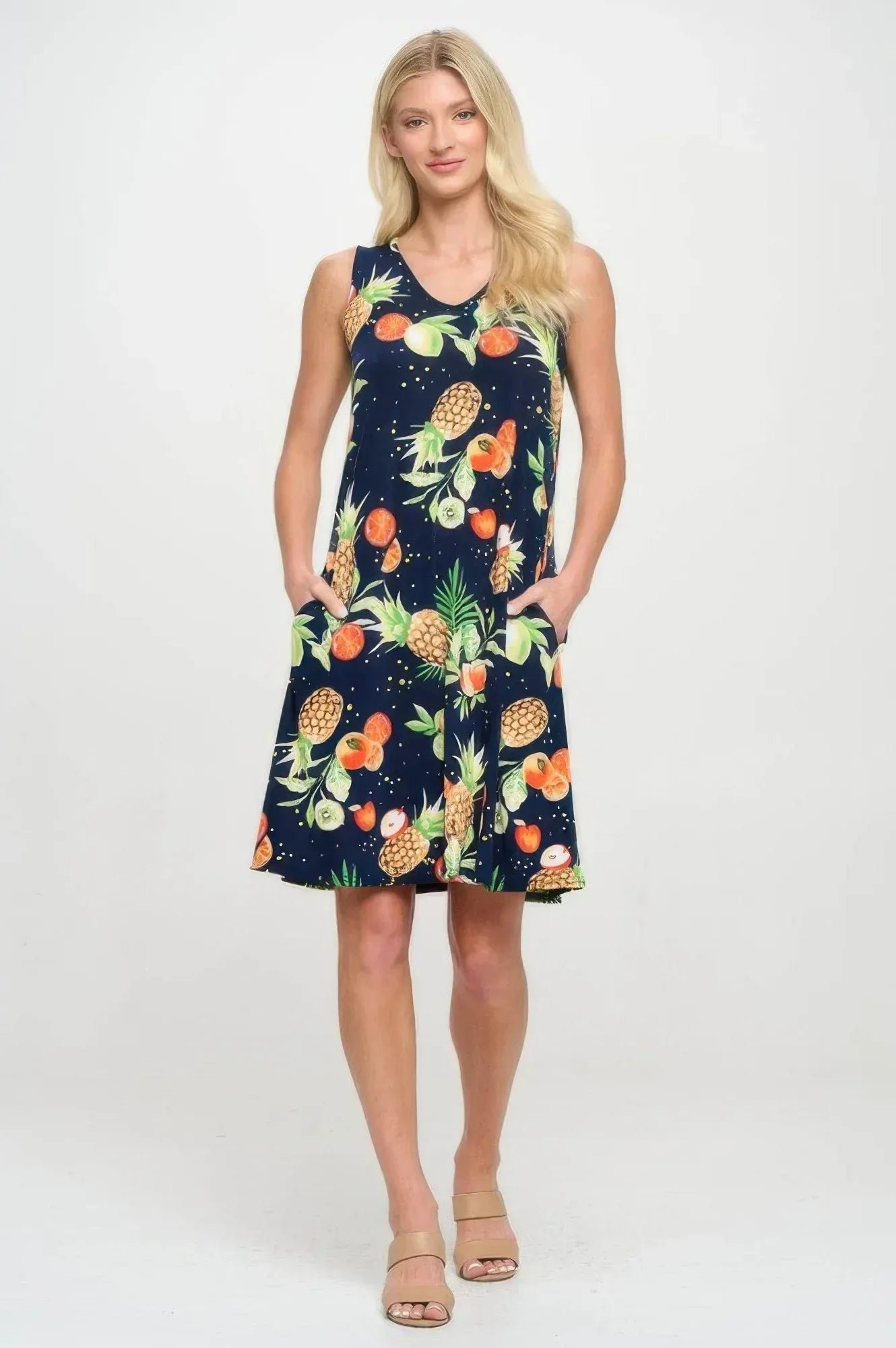 Bns V-neck Bias Pocket Tank Dress | Mixtshop LLC