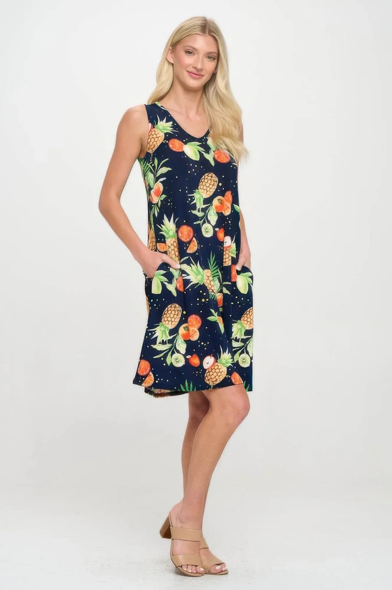 Bns V-neck Bias Pocket Tank Dress | Mixtshop LLC