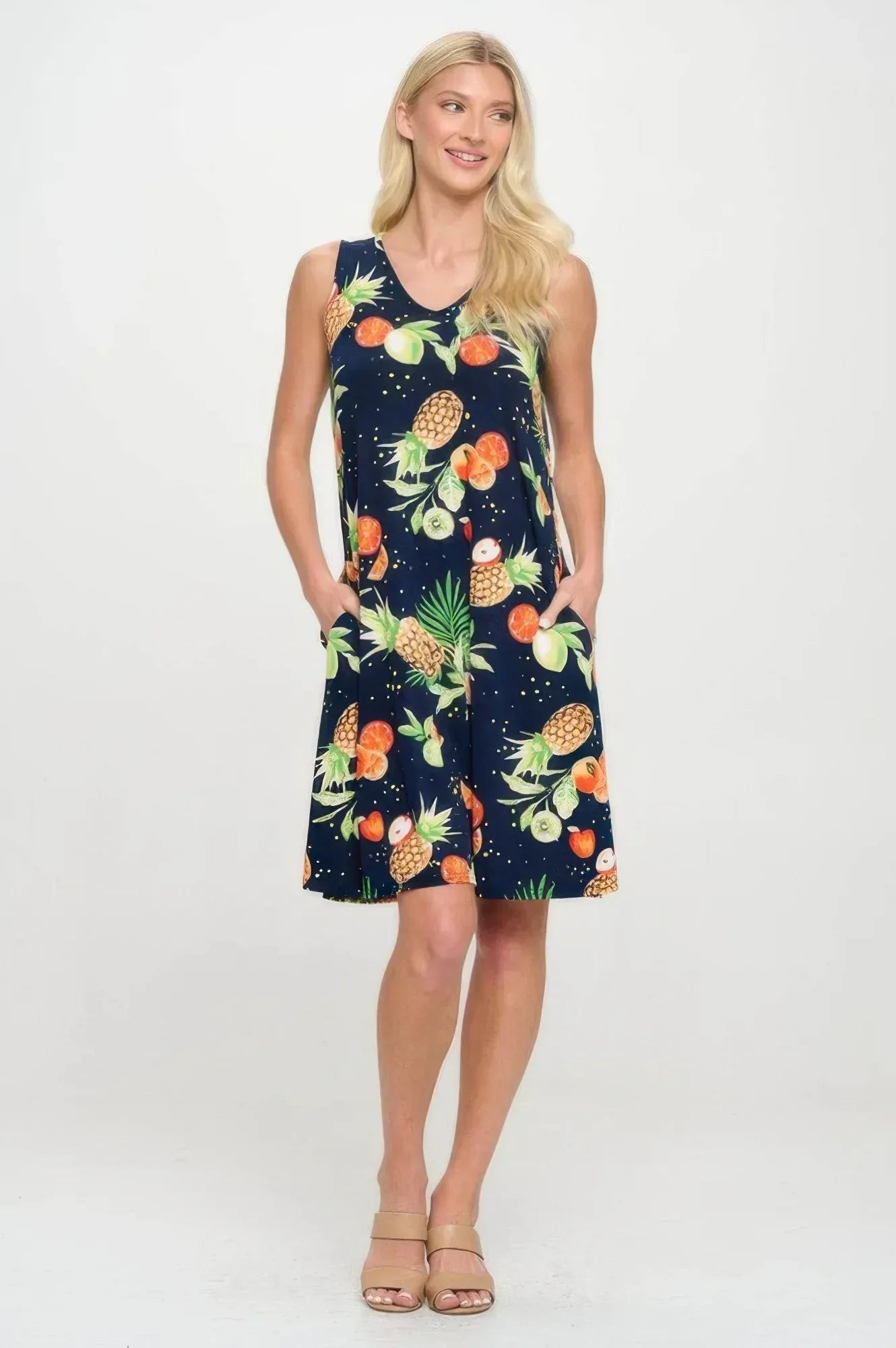 Bns V-neck Bias Pocket Tank Dress | Mixtshop LLC