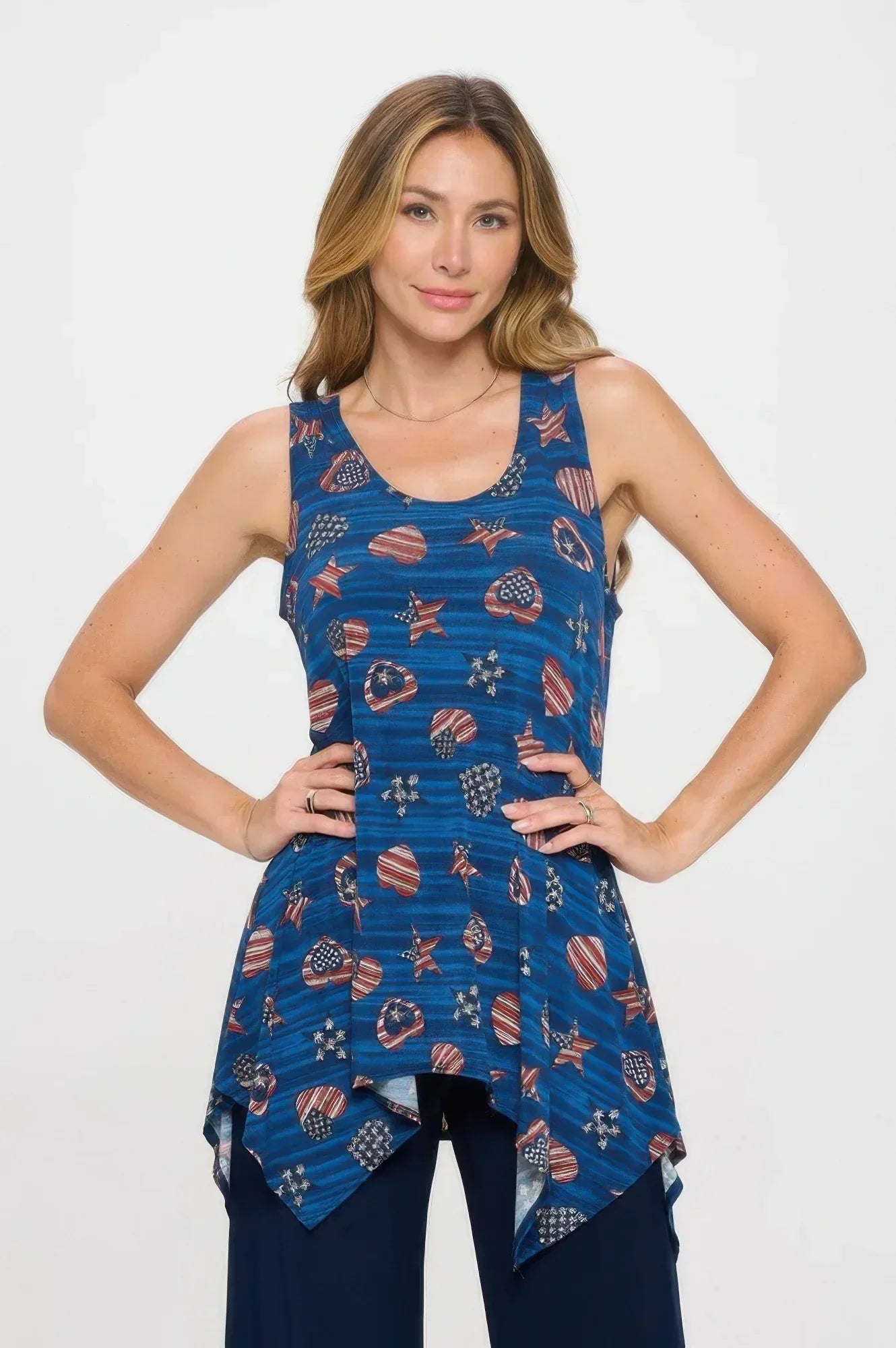 Plus Size Hit Shark Bite Hem Tank | Mixtshop LLC