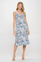 Hit V-neck Midi Tank Dress With Side Slit | Mixtshop LLC