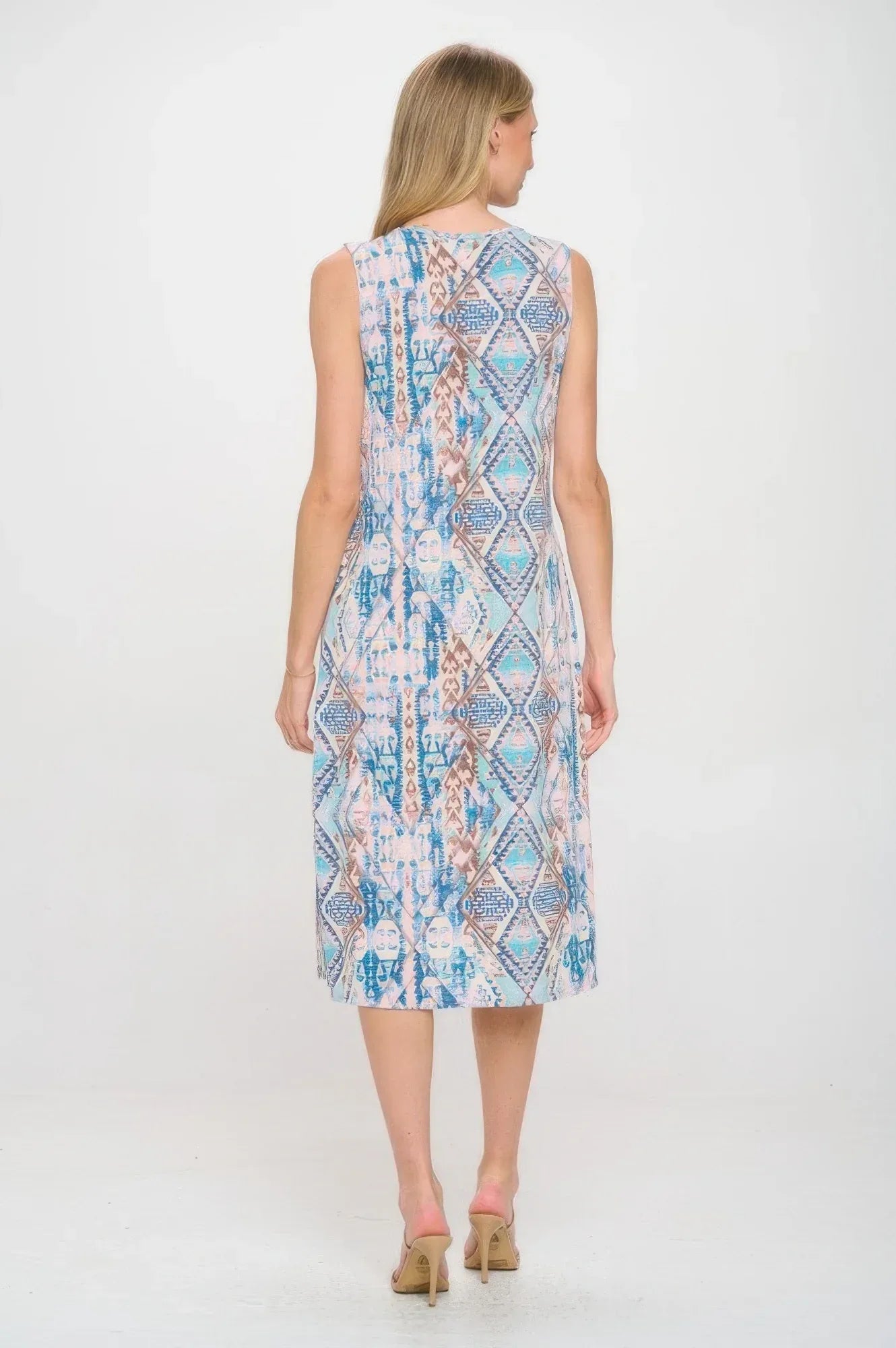 Hit V-neck Midi Tank Dress With Side Slit | Mixtshop LLC