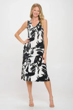 Hit V-neck Midi Tank Dress With Side Slit | Mixtshop LLC
